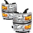 Headlamp For 2014-2015 Chevy Silverado 1500 Chrome Headlights Assembly Pair