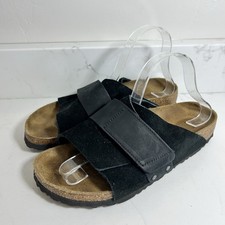 Birkenstock KYOTO Ladies 40/9 Black Suede Nubuck Slides Hook Loop Strap