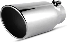 AUTOSAVER88 3.5 Inch Inlet Exhaust Tip 3.5" Inlet 5" Outlet 12" Long Tail Tip