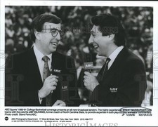 1990 Press Photo Brent Musburger and Jim Valvano, ABC Basketball Commentators