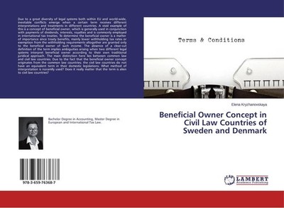 Beneficial Owner Concept in Civil Law Countries of Sweden and Denmark Elena Kryz