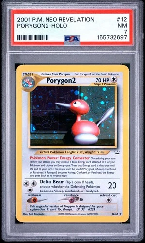 2001 Pokemon Porygon2 12/64 Neo Revelation Holo PSA 7
