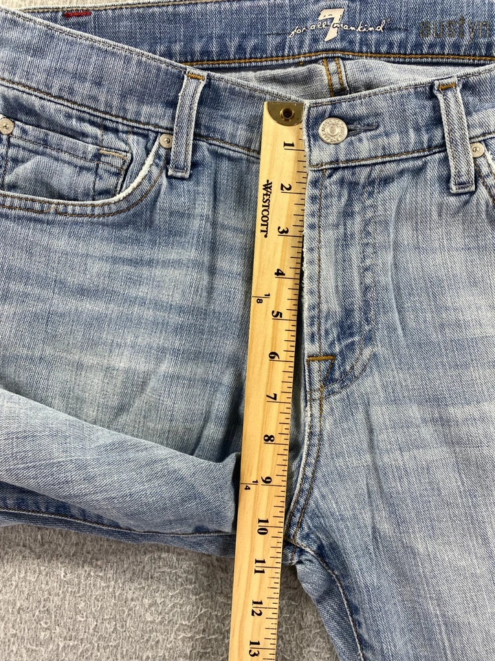 7 For All Mankind Austyn Jeans Men 32x32 Blue Relaxed Light Wash Stretch Comfort - Image 3 of 4