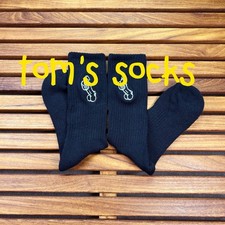 TOM of Finland inspired Art custom embroidery men Black crew socks gift for him
