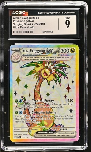 225 191 pokemon card Alolan Exeggutor ex 225/191 Full Art Rare Pokemon Surging Sparks SV8 NM IN HAND