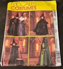McCalls 2937 Costumes Sewing Pattern Kids Wizard Witch Cape Uncut Size 7-12