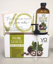 VITAL AFFAIR Organic Castor Oil Pure Cold Pressed Extra Virgin Pack Wrap Kit