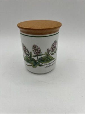 Royal Worcester Worcester Herbs Jar with Lid Peppermint 3.5'' White Floral Spice