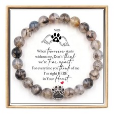 Cat Dog Memorial Gifts for Loss of Dog Cat Bracelet Pet Loss Gift Women Men
