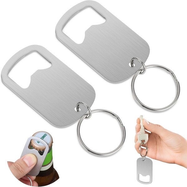 FlaschenöFfner SchlüSselanhäNger Edelstahl 2 StüCk BieröFfner FüR MäNner-image