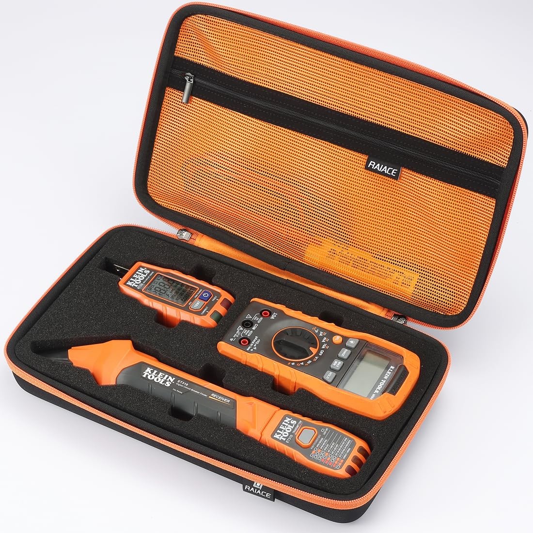 RAIACE Hard Travel Storage Case Compatible with Klein Tools ET310 AC Orange