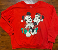 Disney's Mickey Minnie Holiday Graphic Crewneck Sweatshirt Women's 3X