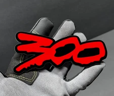 2PC(pair) 300 Drip Car Emblem Fender Badges Red/Black Aggressive Custom Design