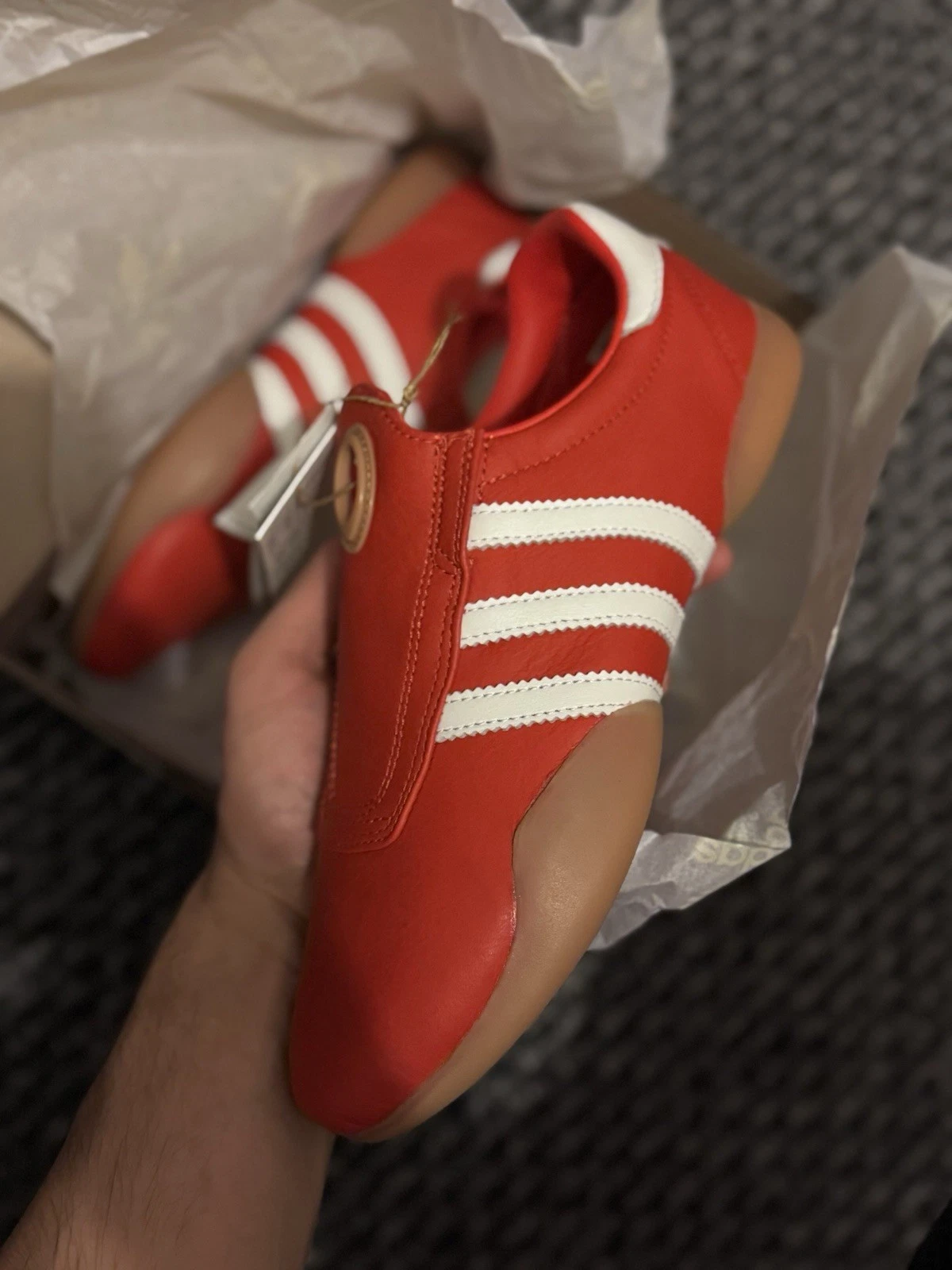 adidas Originals Taekwondo Mei Slip-on Shoes Red / White - Size 6 UK ALMOST GONE
