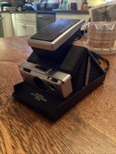 Polaroid SX-70 Land Camera Alpha Black Leather Instant Film Camera TESTED WORKS