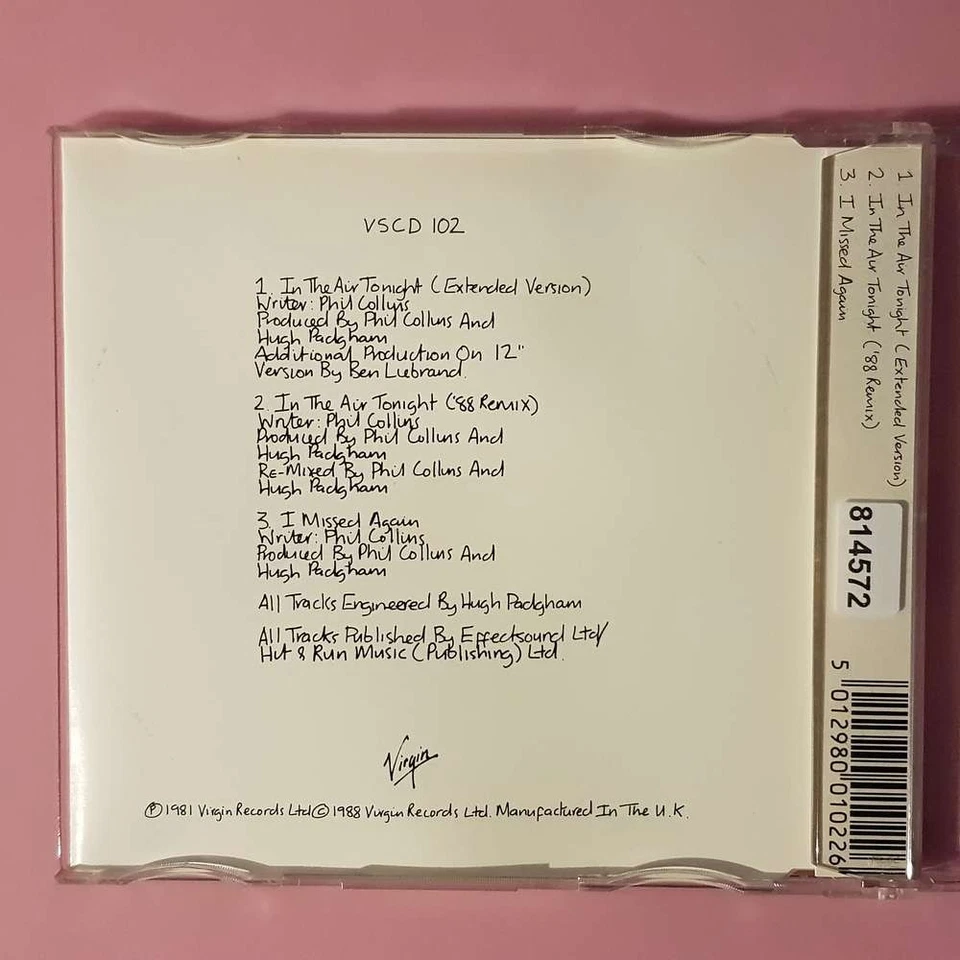 PHIL COLLINS In The Air Tonight '88 Remix UK VG+/EX (MCD) - Bild 2 von 3
