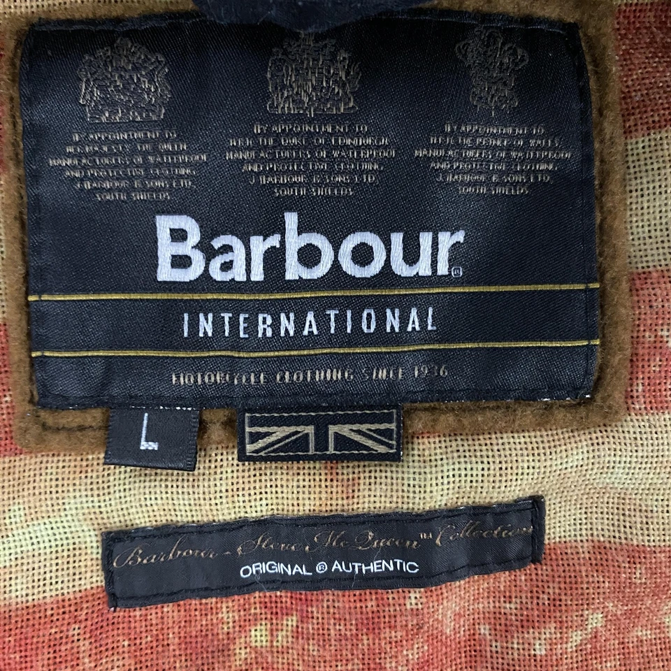 Jaqueta Barbour International masculina grande encerada Steve McQueen com cinto MWX0798NY92 - Imagem 4 de 4