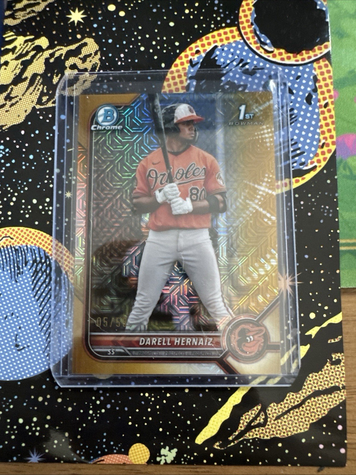 2022 Bowman - Chrome Prospects Darell Hernaiz #BCP-27 Gold Refractor /50 (RC)