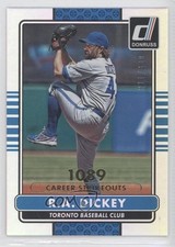2015 Panini Donruss Stat Line Career 311/400 RA Dickey #175 1n1