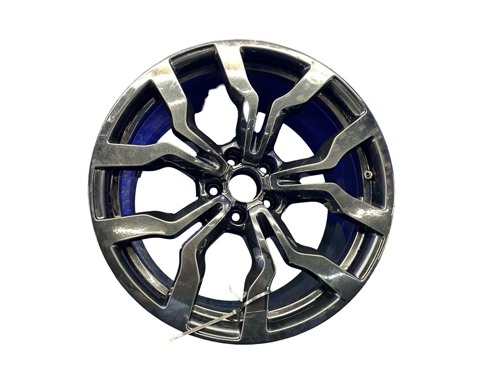 10-15 AUDI R8 19X11 TEN SPOKE REAR WHEEL PAINTED BLACK 420601025AN *SMALL BEND*