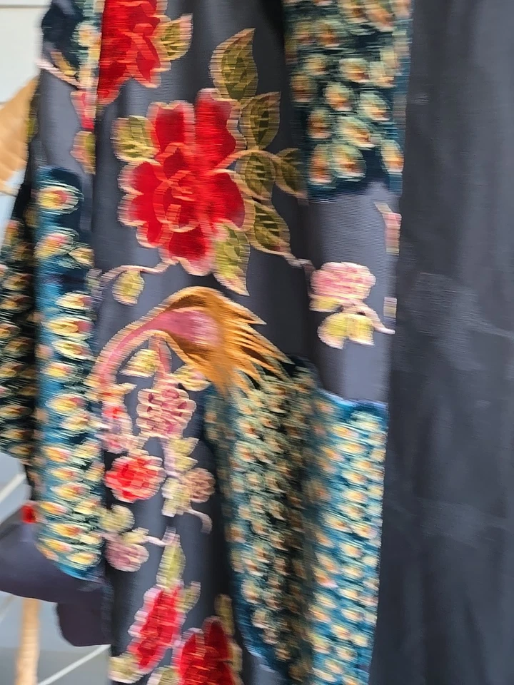 Kimono floral con flecos de pavo real Xhilaration para mujer talla Xs/s Foto 3 de 4