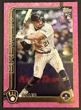 2025 Topps Update Pink Border Card #US170 Caleb Durbin Milwaukee Brewers RC