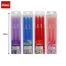 Set 36 Pezzi Candele Cera Colorate A Torciglione Lunghezza 25cm hmj