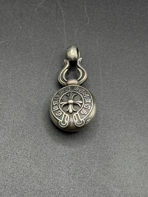 Chrome Hearts Large Cross Ball Pendant Horshoe & Cross Design 925 RARE DEAL AUTH