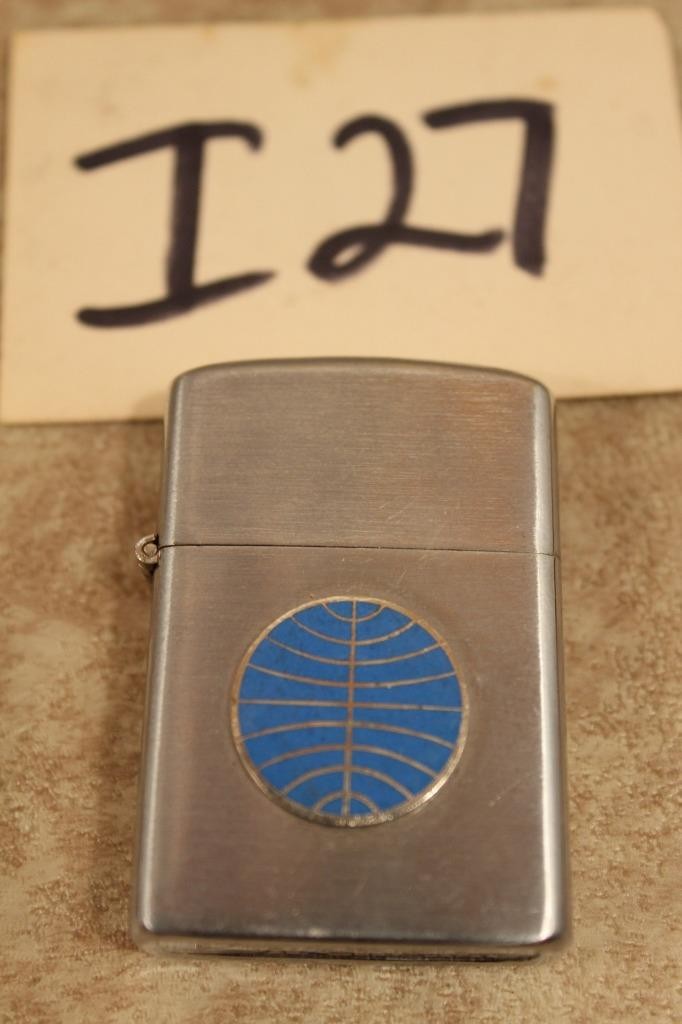I27 VINTAGE PENGUIN PAN AM FLIP TOP LIGHTER RARE 
