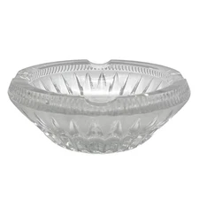 Vintage Crystal Ashtray Clear Cut Glass 5.5" Diameter Elegant Cigar Tobacciana