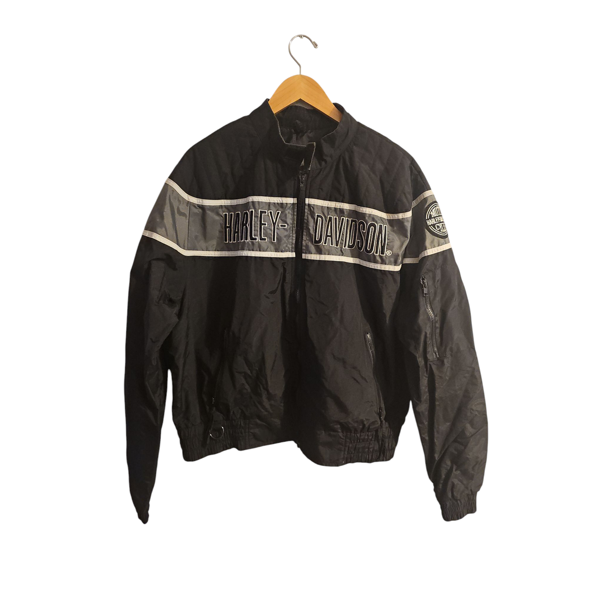Harley Davidson Racing black jacket gray sz XL vintage riding