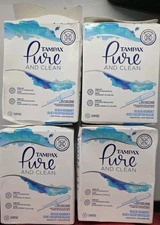 4 Tampax Pure & Clean 16 Ct Regular Absorbency Plastic Applic Unscented Tampons