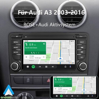 6+128GB Bose+Audi Aktivsystem Android 14 Für Audi A3 8P Carplay Autoradio NAVI