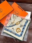 Hermès “Leaping Horse” Reversible Solid-Color Silk Scarf 55x55 in. NO BOX! — photo 7