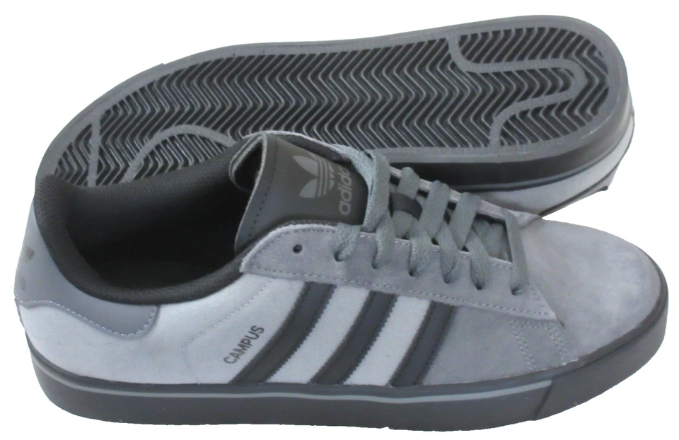 Adidas Men's Campus Vulc Grey Black Classic Casual Shoes JQ6359 Size 10 NIB - Image 2 of 4