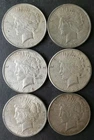 1922, 1922, 1922 D, 1922 S, 1923, and 1923 D $1 Peace Silver Dollars