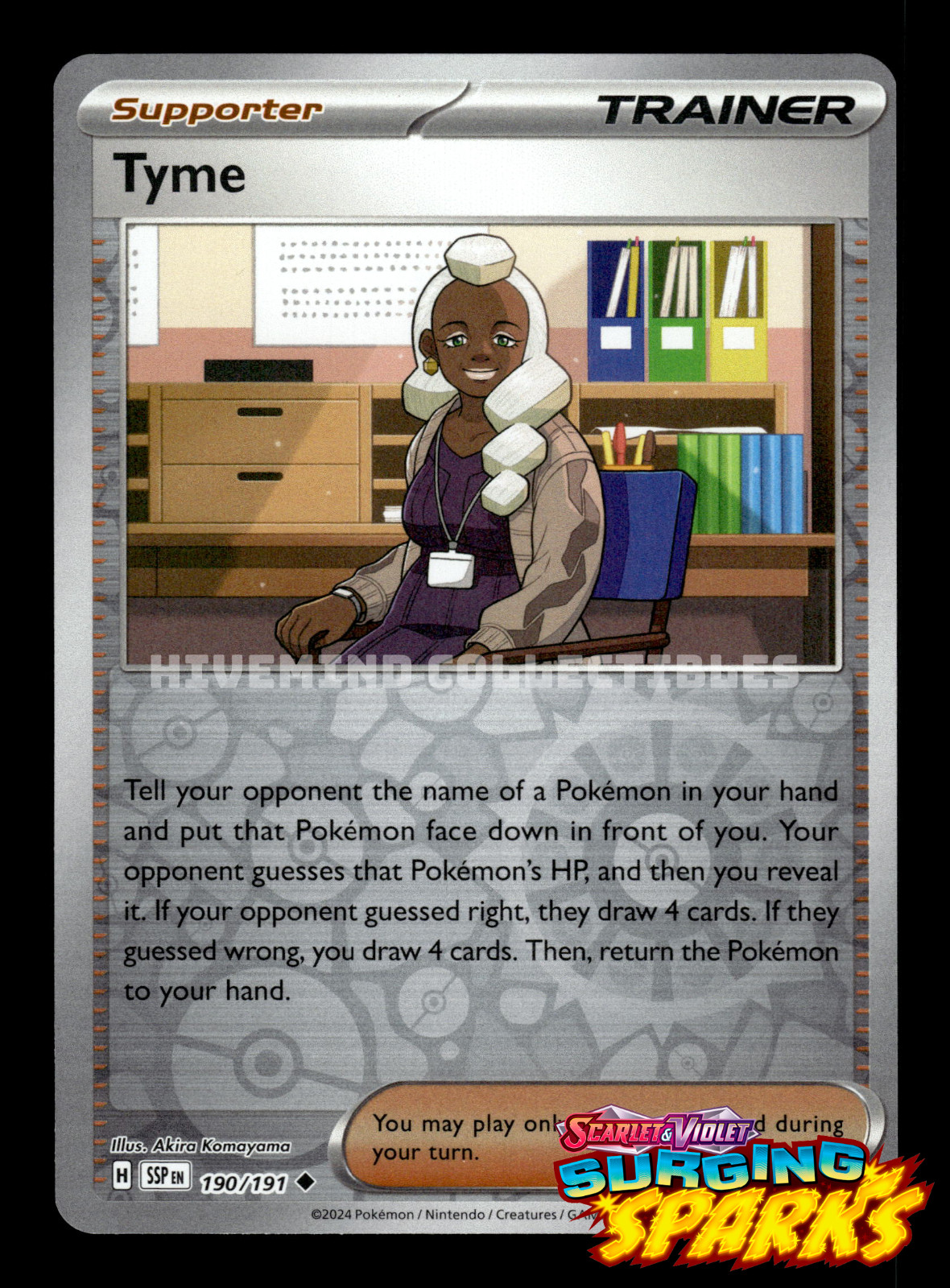 Tyme 190/191 Surging Sparks Reverse Holo Pokemon Card