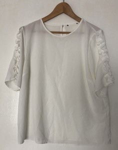 ladies white frilly blouse