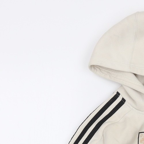 Adidas Jungen Pullover Hoodie beige 11 Jahre mit Logodetail - Bild 10 von 12