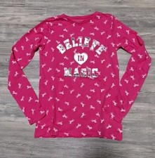 PRIMARK GIRLS Shirt Bluse Top Longsleeve Einhorn BELIEVE IN MAGIC Gr 166 164 170