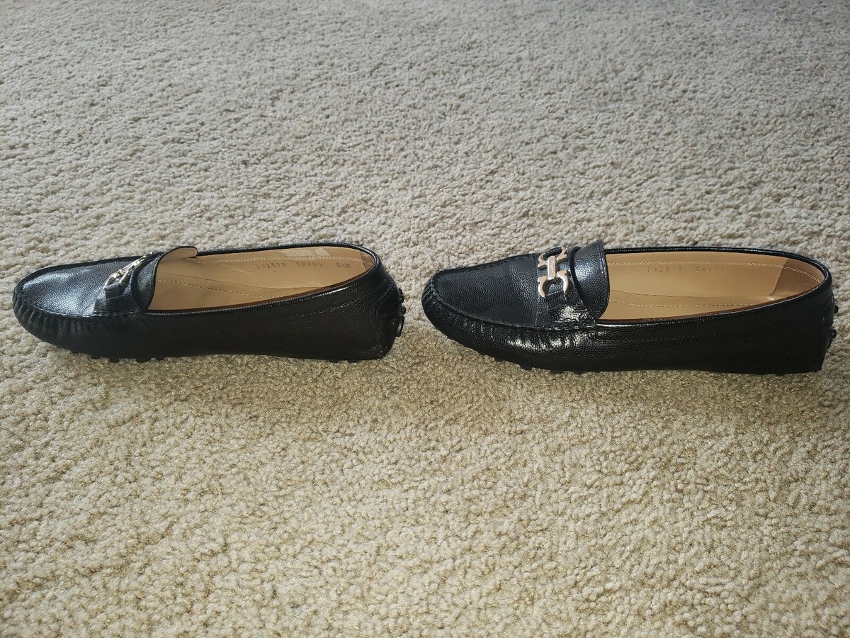 Women's Salvatore Ferragamo Black Berra Slip On Loafer Driving Shoes Size 