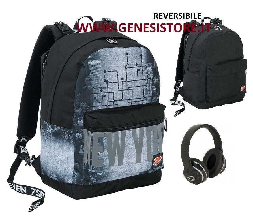 Cuffie Wireless Zaino Seven Blu E Giallo Seven Zaino Reversibile