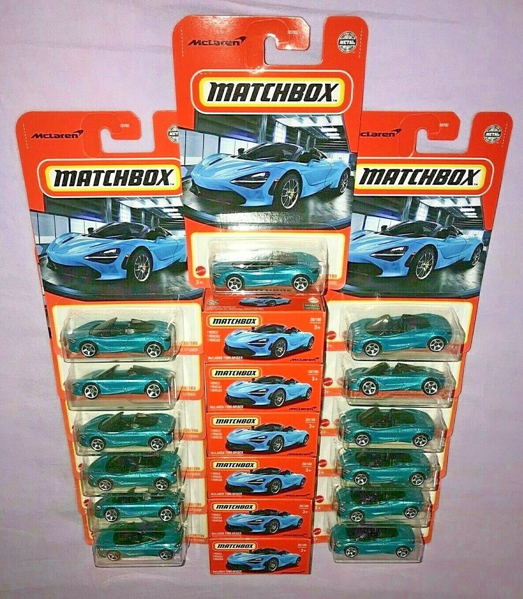 19x 2021 MATCHBOX MCLAREN 720S SPIDER POWER GRAB & CARDED **NEW