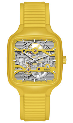 New Rado True Square Automatic Skeleton Grey Dial Men Ceramic Watch R27177255