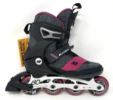 K2 Alexis 80 ALU Women's Inline Skates Rollerblades Size 8.5 Pink Black & Gray