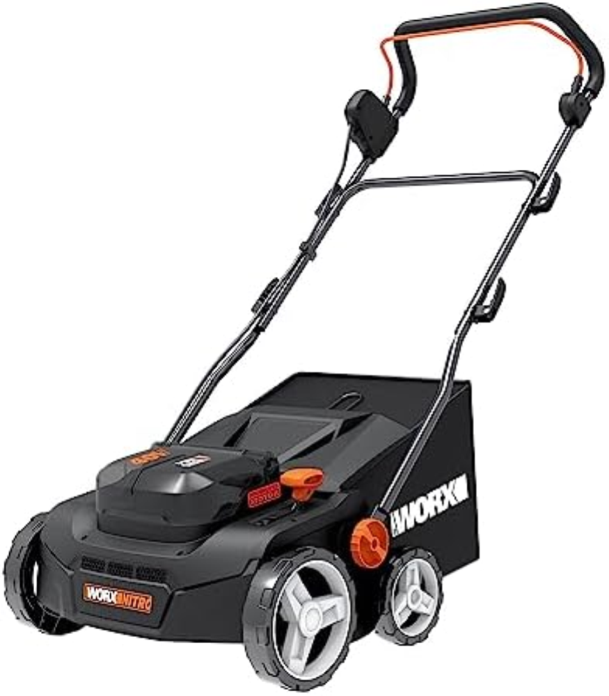 WORX Nitro WG855E.9 - Scarificatore a Batteria e Ventilatore da Prato, Fino a 40