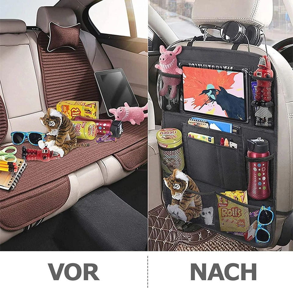 2x Rückenlehnentasche Rücksitztasche Rückenlehnenschutz Auto Organizer Rücksitz - Bild 2 von 4
