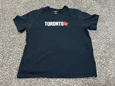 Air Jordan Toronto Canada Black Red White Men's Short Sleeve Shirt Size XL 