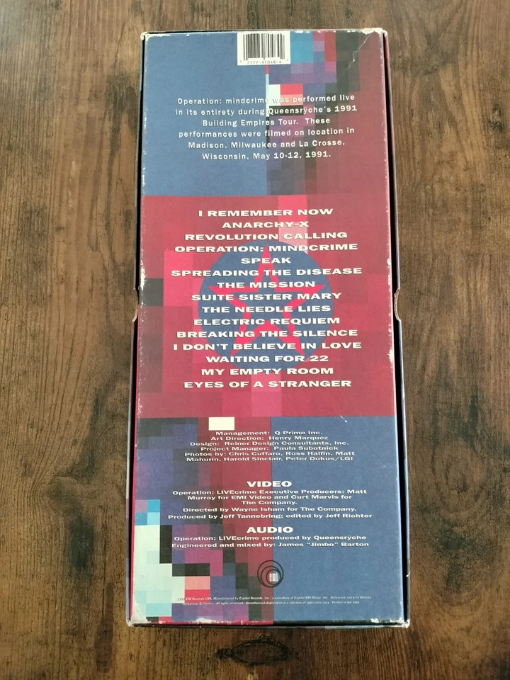 VINTAGE 1991 QUEEN-Queensryche Operation Mind Crime Live VHS Box Set Complete  - Image 4 of 4