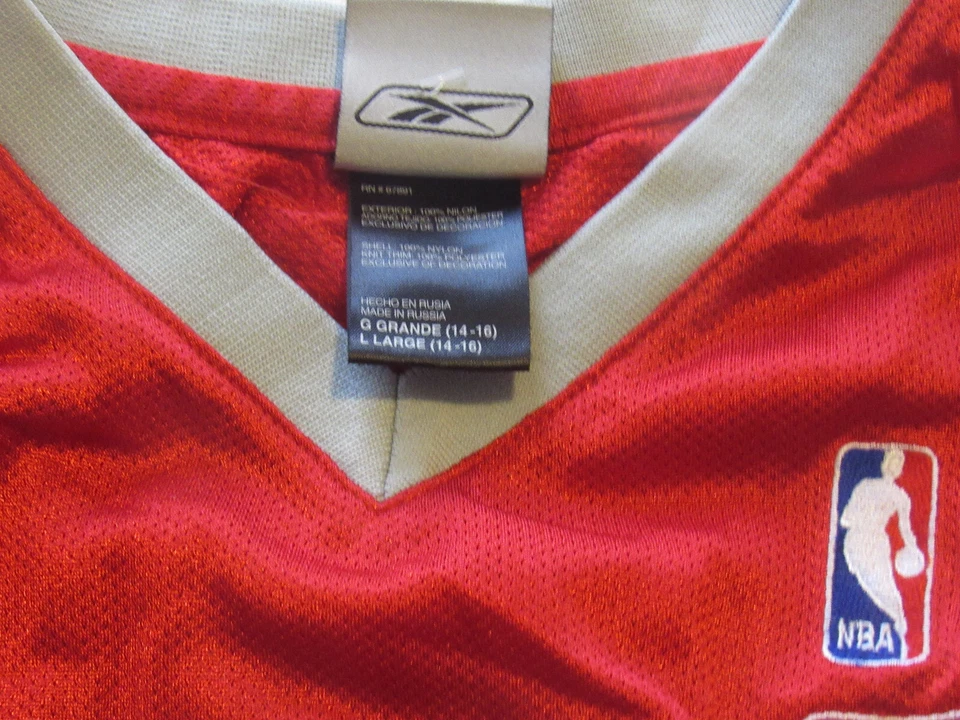 Camiseta deportiva de baloncesto Tracy McGrady, Houston Rockets #1 (Reebok) juvenil grande Foto 4 de 4